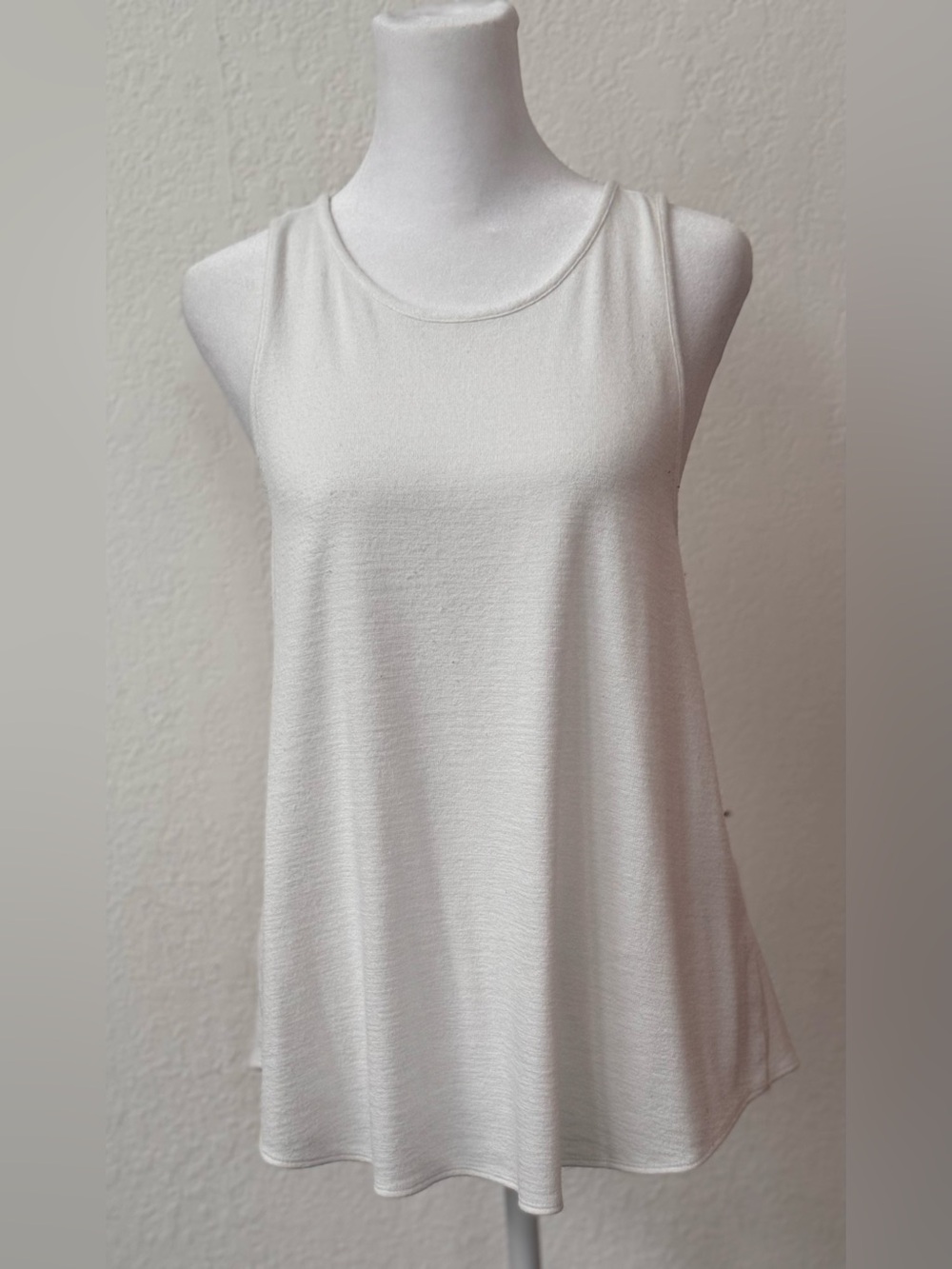 White Rayon blend knit fabric high crew neck racerback tank Rag & Bone